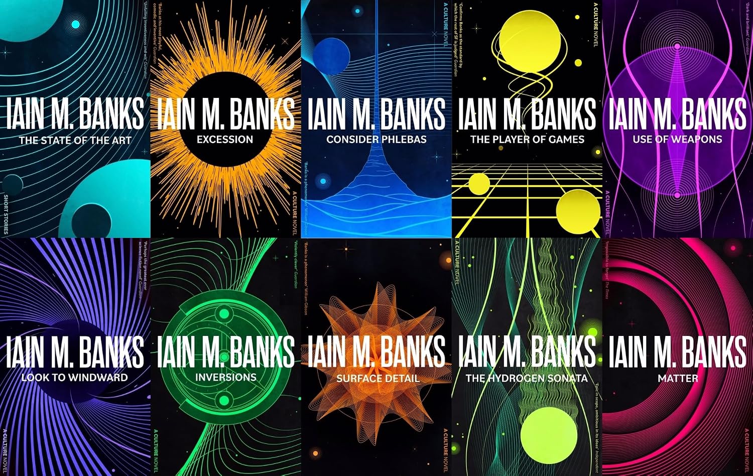 ler totalmente Iain M Banks Culture Series 10 Books Collection Set (Consider Phlebas, The Player of Games, Use of Weapons, The State of the Art, Excession, Inversions, Look To Windward, Surface Detail & More)