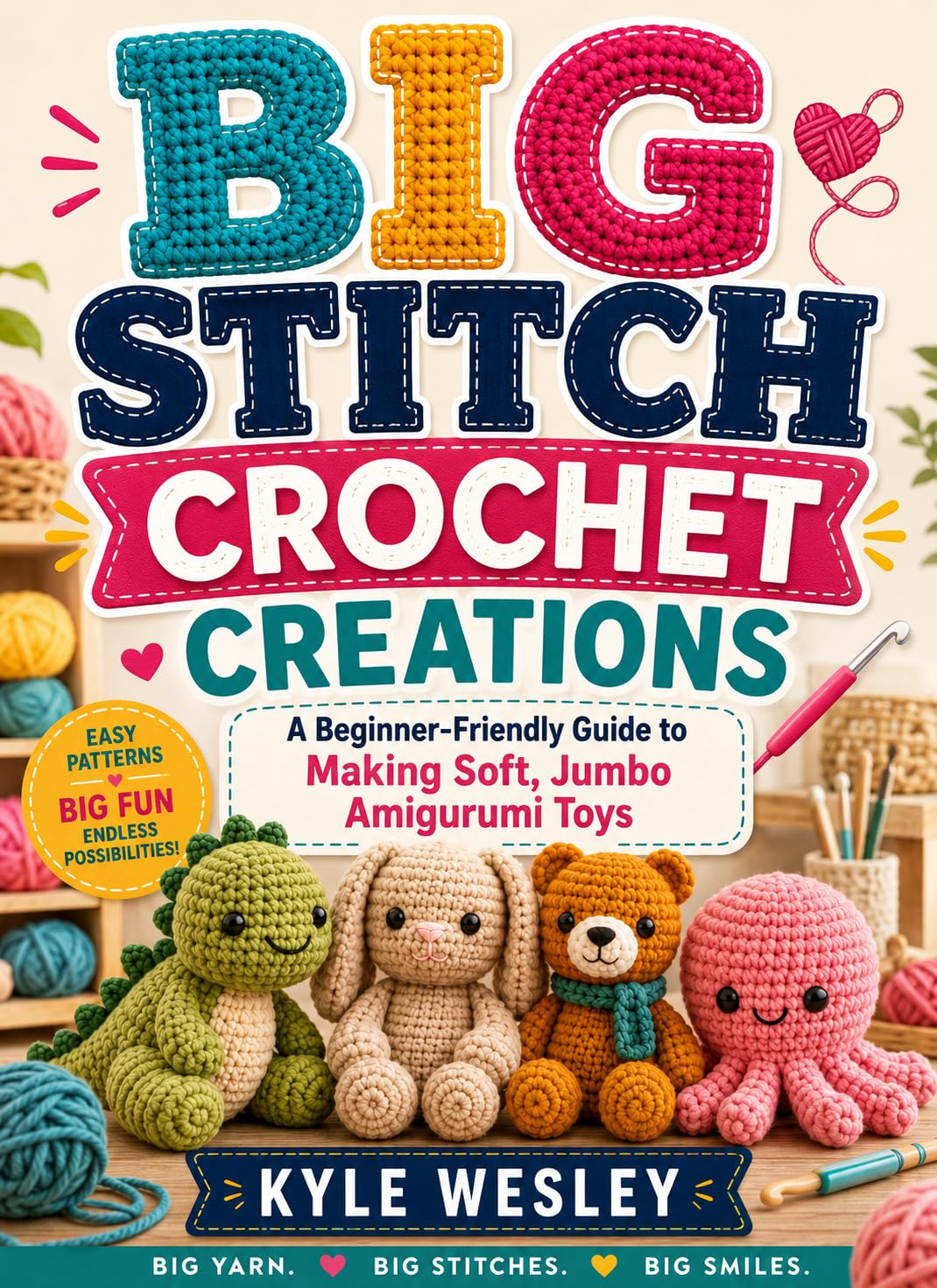 ler totalmente BIG STITCH CROCHET CREATIONS: A Beginner-Friendly Guide to Making Soft, Jumbo Amigurumi Toys (English Edition)