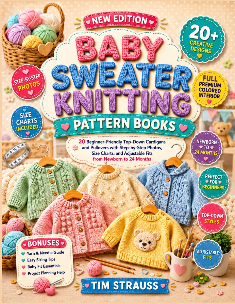 BABY SWEATER KNITTING PATTERN BOOKS: 20 Beginner-Friendly Top-Down Cardigans and Pullovers with Step-by-Step Photos, Size Charts, and Adjustable Fits from Newborn to 24 Months baixar o livro de graça