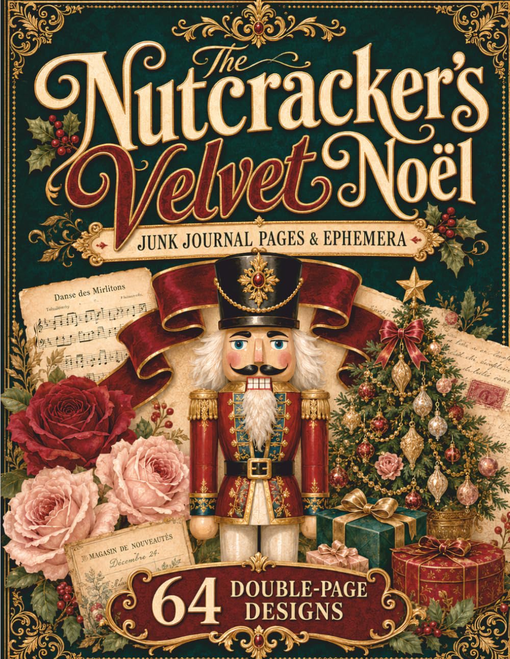 The Nutcracker's Velvet Noël: Junk Journal Pages & Ephemera