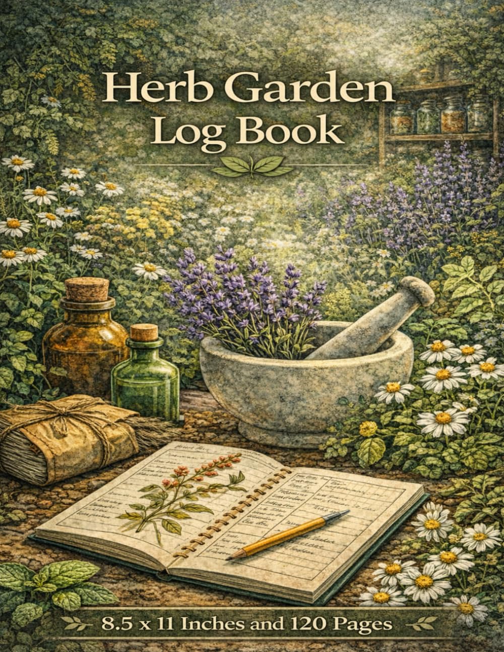 ler totalmente Herb Garden Log Book: Herbal Gardening Journal to Track Planting Dates, Growth, Care & Harvest Notes | Garden Record Book | 8.5 x 11: Plant Tracker Notebook for Medicinal and Culinary Herbs