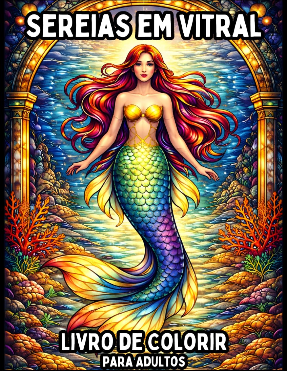 Sereias em Vitral: Livro de Colorir para Adultos – 50 Ilustrações de Sereias em Estilo Vitral para Relaxamento, Fantasia e Criatividade (Portuguese Edition) baixar o livro de graça