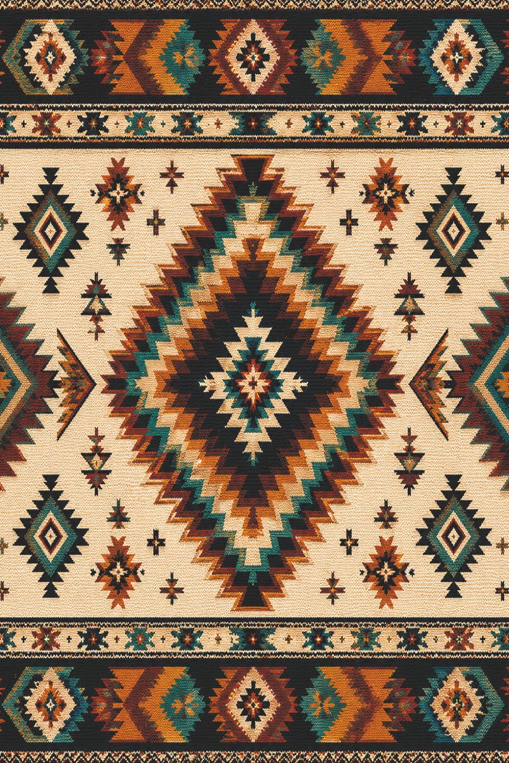 ler totalmente Boho Southwestern Pattern Notebook: Western Tribal Geometric Design | 6 x 9 | 100 Lined Pages