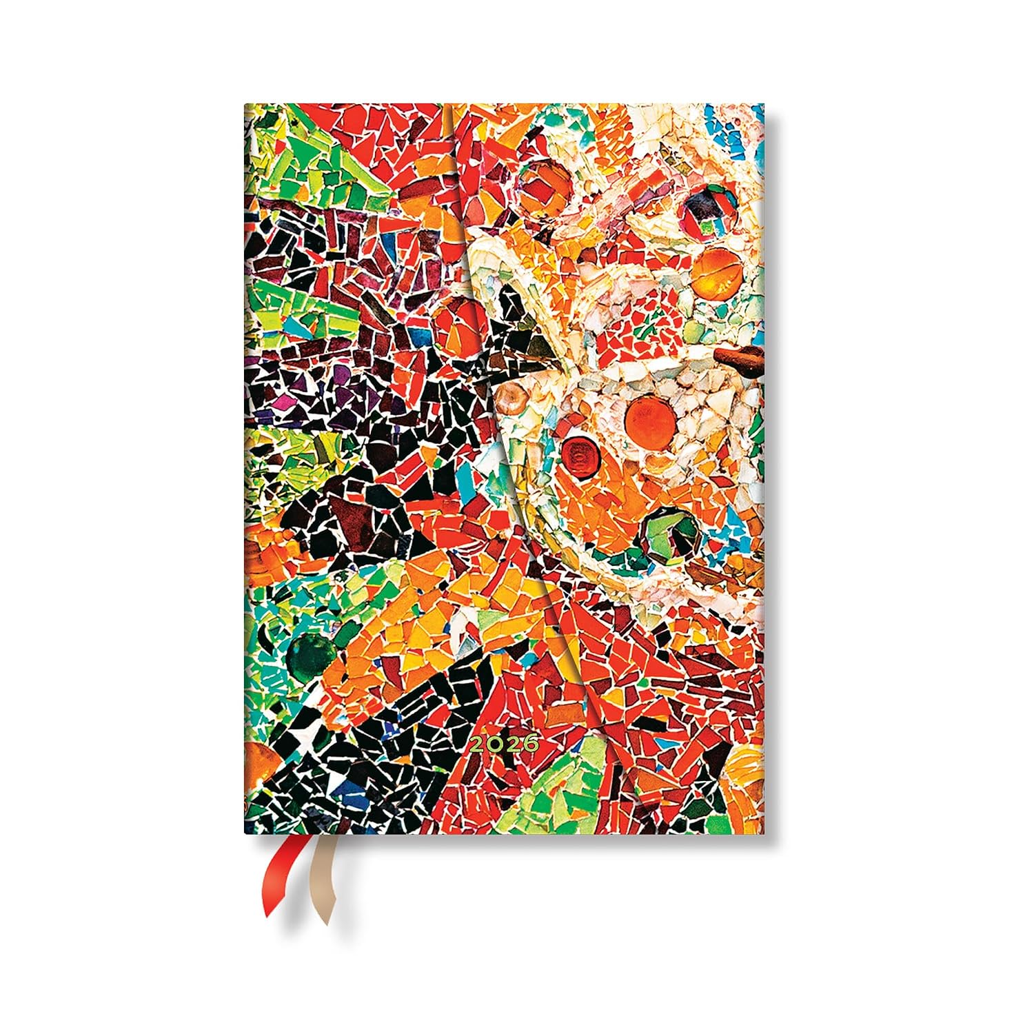 ler totalmente Paperblanks | 2026 Gaudi's Sun | Gaudi's Mosaics | 12-Month Planner | Midi | Horizontal | Wrap | 160 Pg | 100 GSM