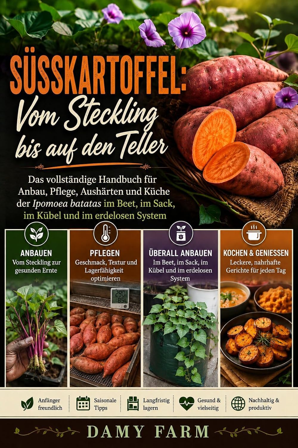 ler totalmente SÜSSKARTOFFEL: Vom Steckling bis auf den Teller: Das vollständige Handbuch für Anbau, Pflege, Aushärten und Küche der Ipomoea batatas im Beet, im Sack,... (Vom Beet auf den Teller) (German Edition)