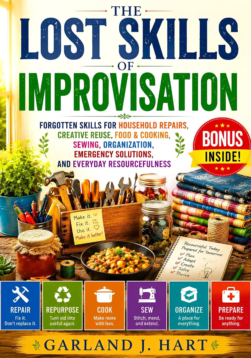 ler totalmente The Lost Skills of Improvisation: Forgotten Skills for Household Repairs, Creative Reuse, Food & Cooking, Sewing, Organization, Emergency Solutions, and... (The Lost Wisdom Library) (English Edition)
