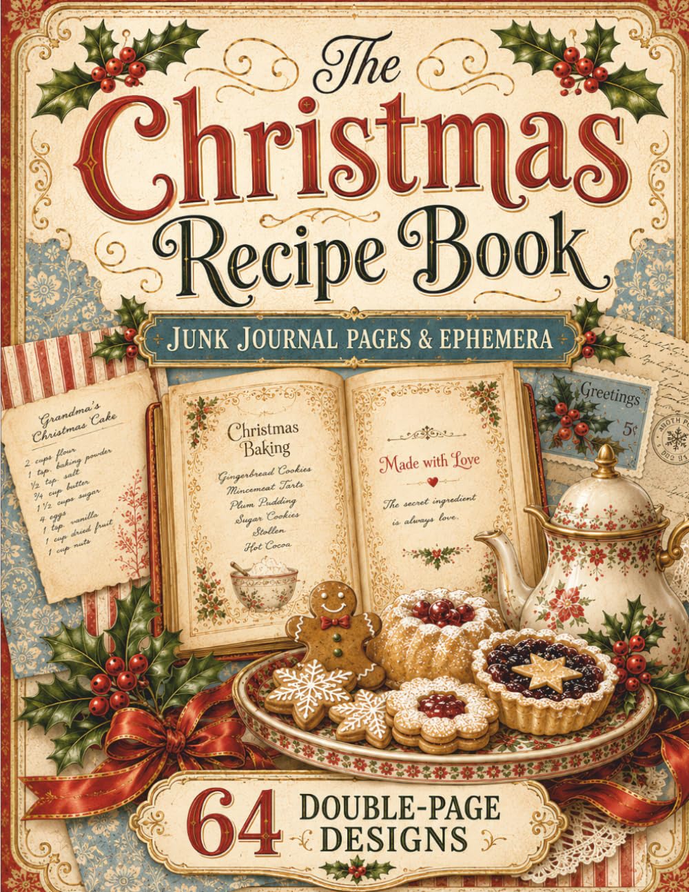 ler totalmente The Christmas Recipe Book: Junk Journal Pages & Ephemera