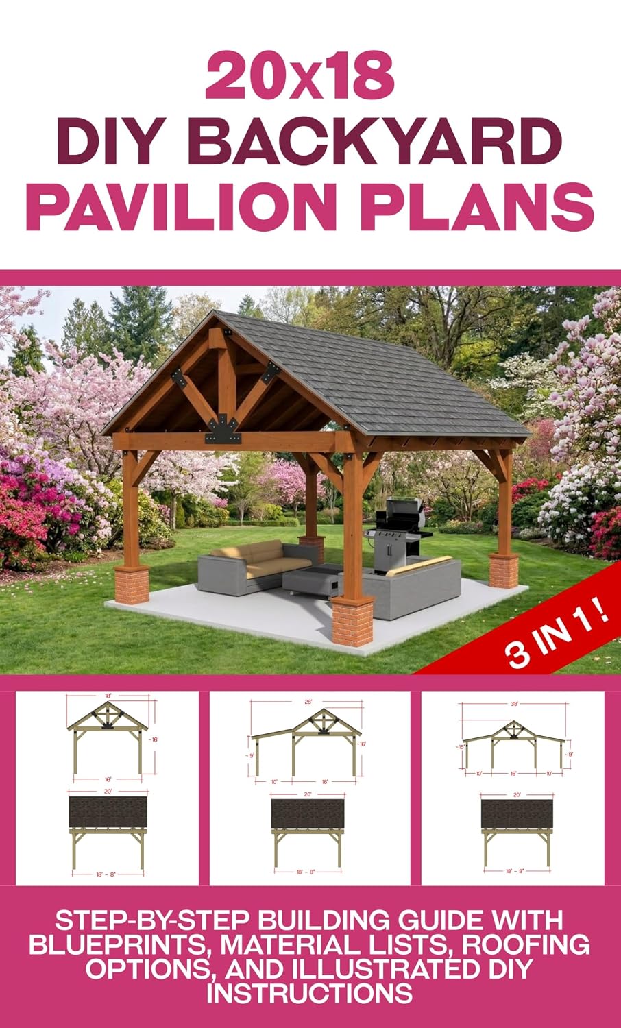 20x18 DIY Backyard Pavilion Plans: Step-by-Step Building Guide with Blueprints, Material Lists, Roofing Options, and Illustrated Instructions for a Large Outdoor Shelter (English Edition) baixar o livro de graça