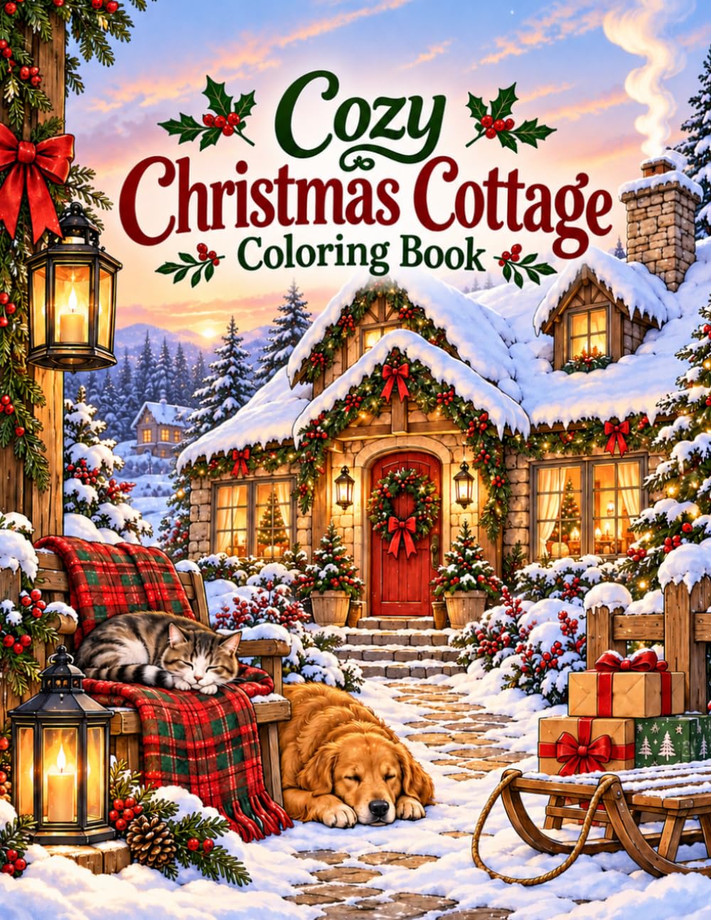 Cozy Christmas Cottage Coloring Book: 50 Charming Holiday, Winter & Festive Country Home Scenes for Teens and Adults baixar o livro de graça