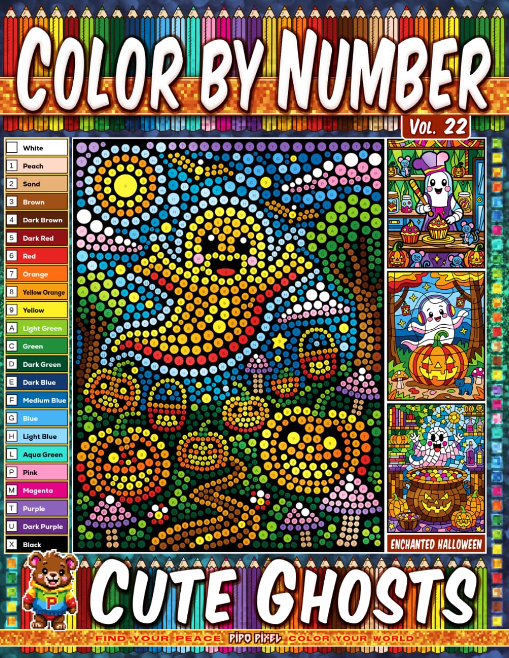 capítulo por capítulo baixar Color by Number Vol. 22 - Cute Ghosts: Enchanted Halloween Edition - 20 Pages in Diverse Art Styles - Adorable Spirits And Whimsical Haunted Nights (Premium Print: Diverse Art Styles)