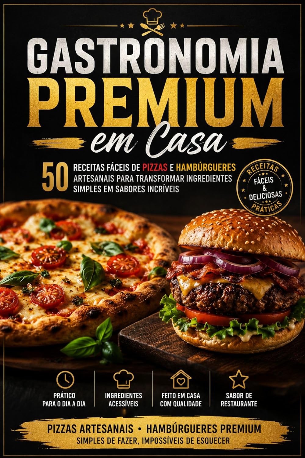 ler totalmente Gastronomia Premium em Casa: 50 Receitas faceis de Pizzas e Hambúrgueres Artesanais