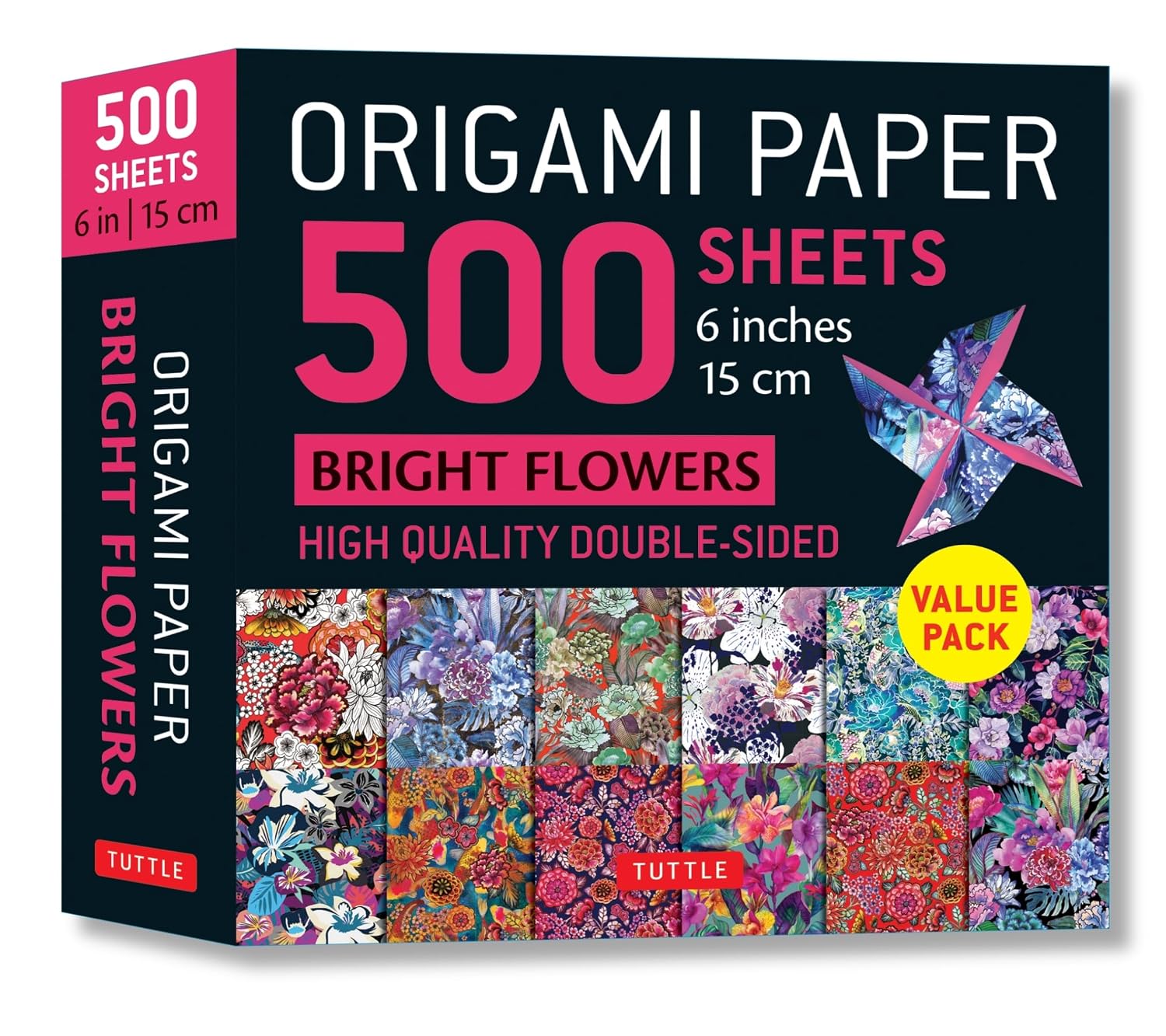 ler totalmente Origami Paper 500 Sheets Bright Flowers 6 (15 CM): Double-Sided Origami Sheets with 12 Different Designs (Instructions for 5 Projects Included)