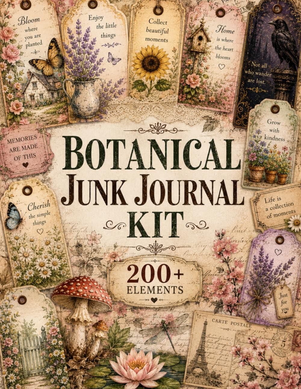 capítulo por capítulo baixar Botanical Junk Journal Kit: 200+ Vintage Ephemera, Labels, Tags & Printable Papers for Art Journaling, Scrapbooking, Collage, Card Making & Paper Crafts