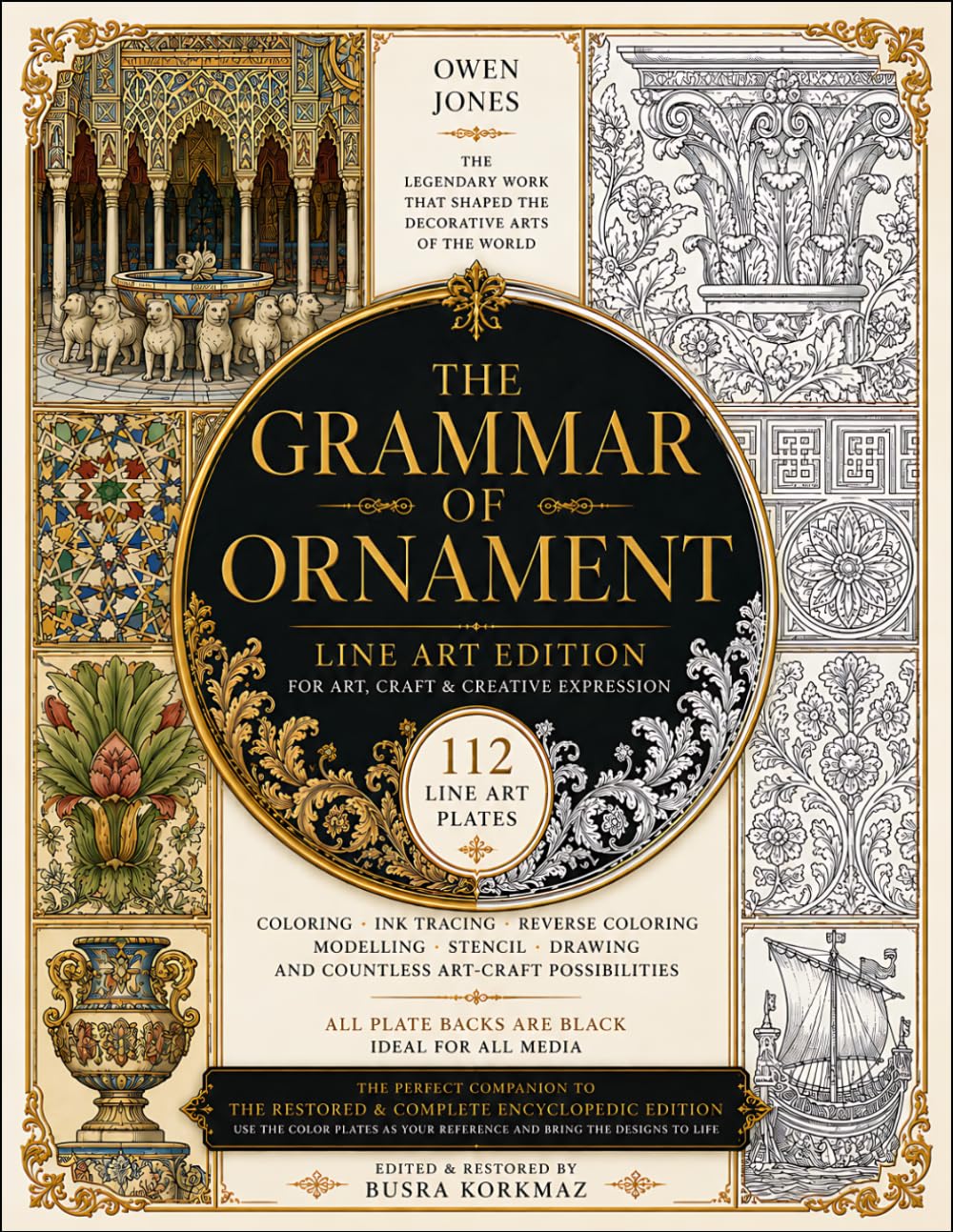 capítulo por capítulo baixar THE GRAMMAR OF ORNAMENT - LINE ART COMPANION EDITION - 112 PLATES | 8.5 x 11 INCH | BLACK-BACKED PAGES (The Owen Jones Library)