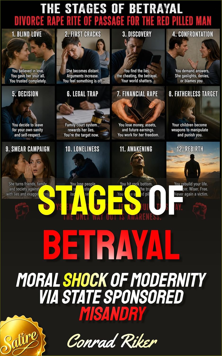 Stages Of Betrayal: Moral Shock Of Modernity Via State Sponsored Misandry (Redpilled Alchemy (Satire) Book 2) (English Edition)