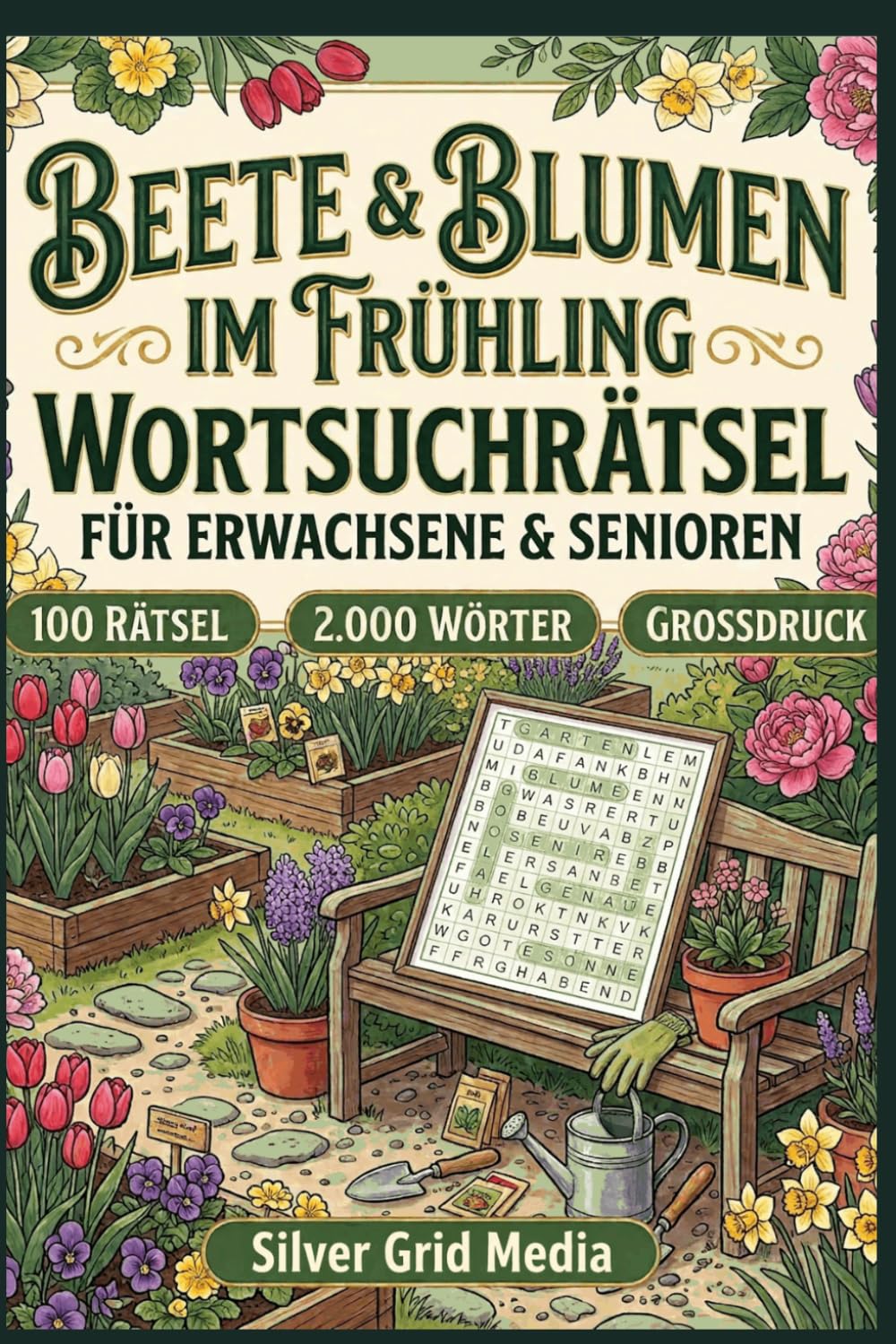 capítulo por capítulo baixar Beete & Blumen im Frühling Wortsuchrätsel: Garten-Rätselbuch für Seniorinnen & Erwachsene | 100 rätsel in großer Schrift mit 2.000 Wörtern rund um... (German Edition)