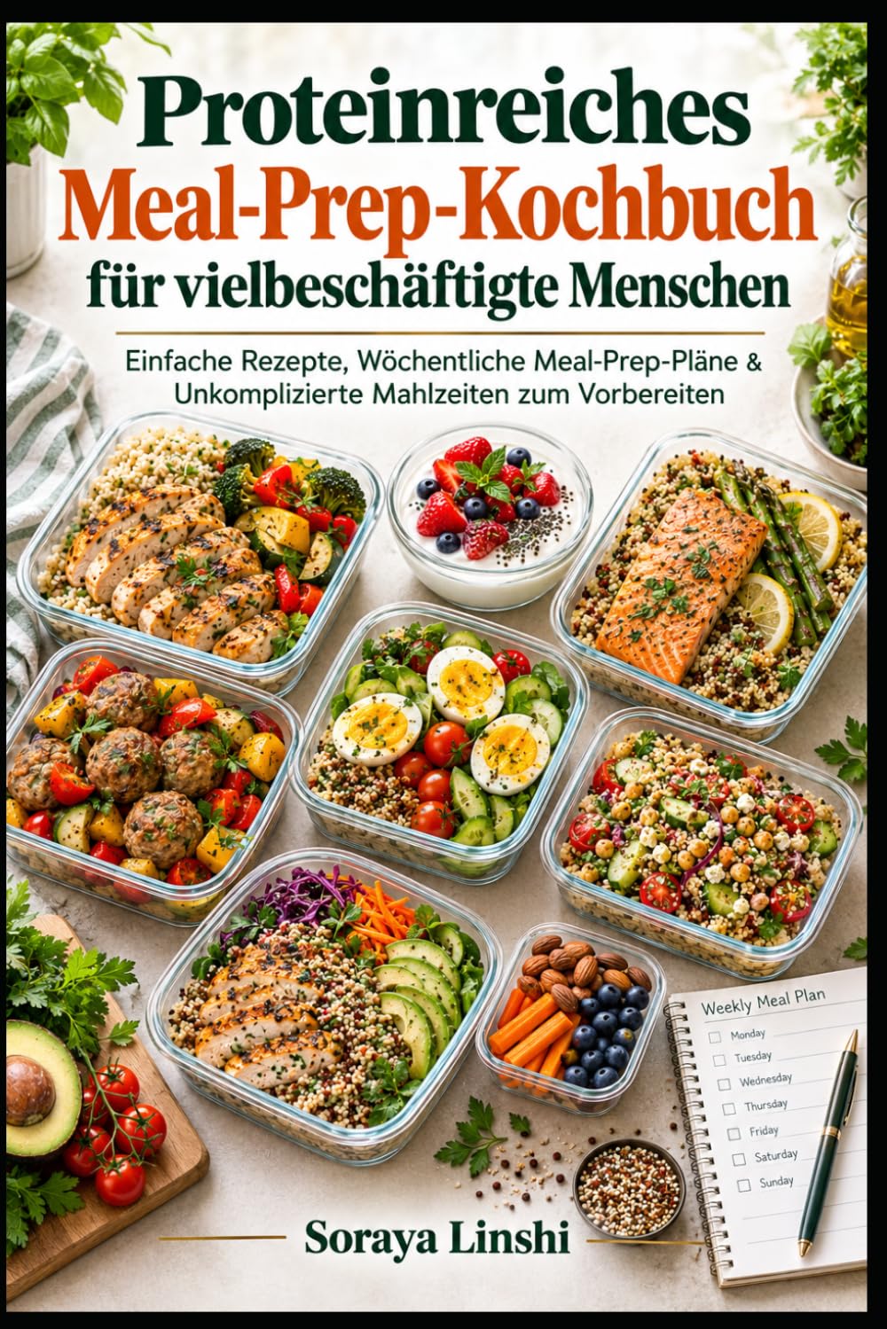 PROTEINREICHES MEAL PREP KOCHBUCH FÜR VIELBESCHAFTIGTE MENSCHEN: Einfache Rezepte, Wöchentliche Meal-Prep-Pläne & Unkomplizierte Mahlzeiten zum Vorbereiten (German Edition)
