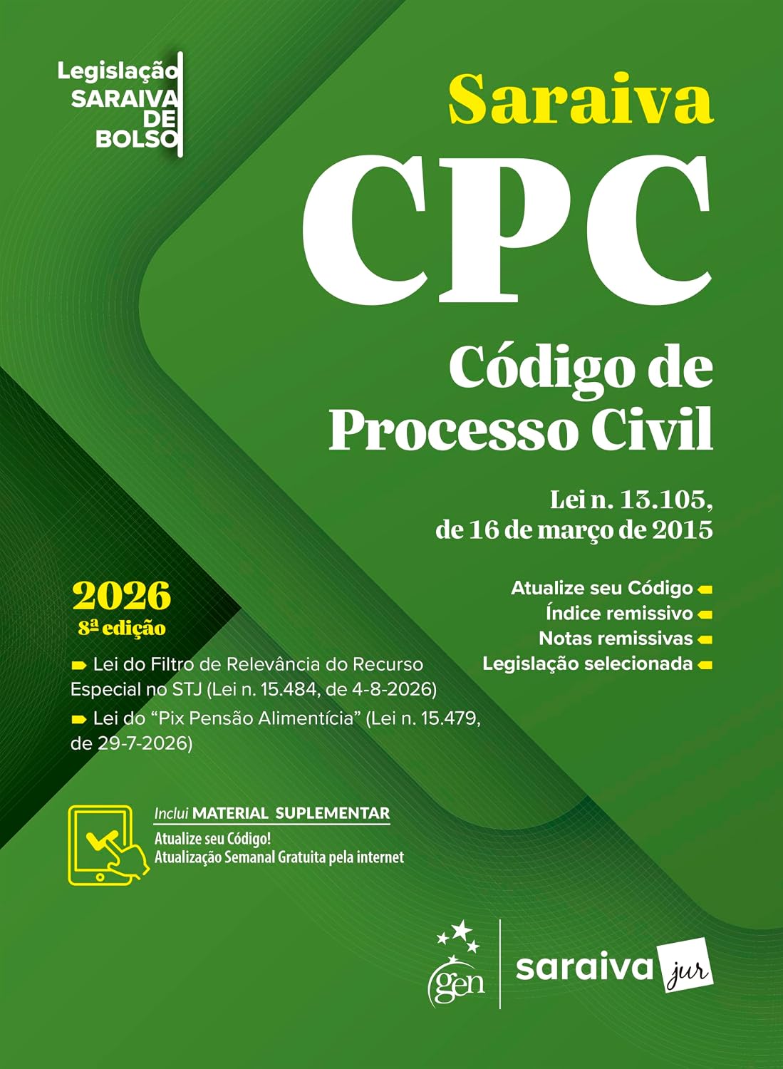 ler totalmente Código de Processo Civil - Legislação Saraiva de Bolso - 8ª Edição 2026