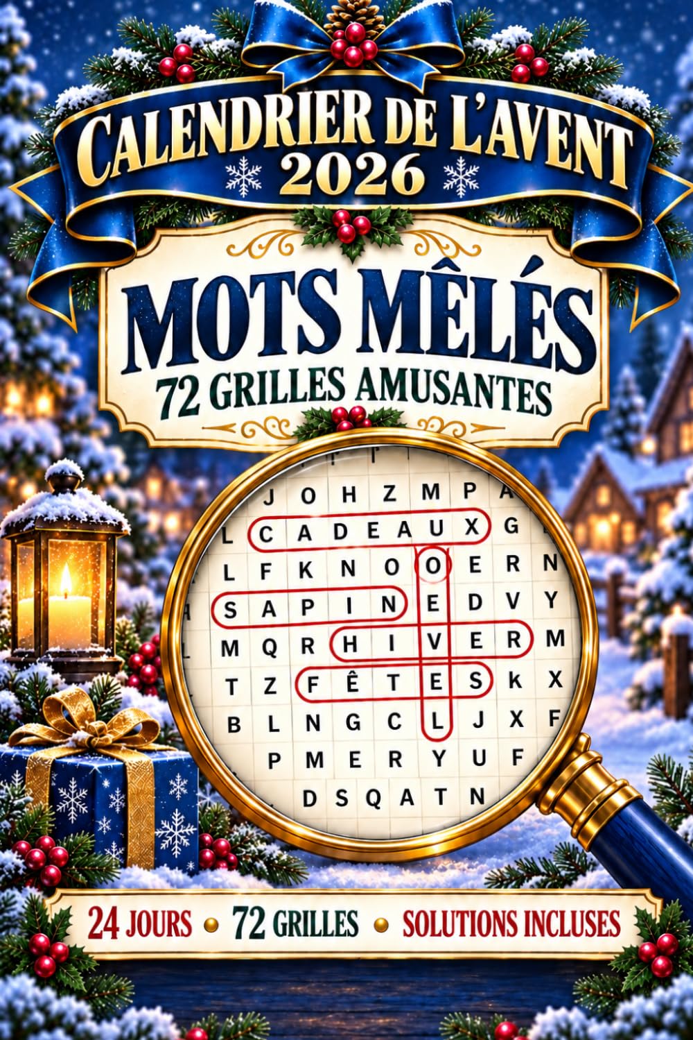 Calendrier de l’Avent Mots Mêlés: 24 jours de jeux de lettres sur le thème de Noël 72 grilles amusantes avec solutions (French Edition) baixar o livro de graça
