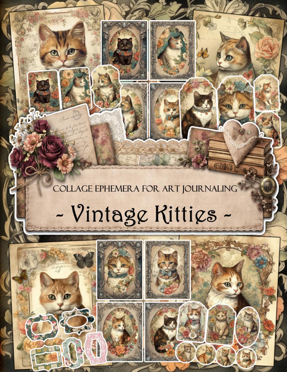 ler totalmente Vintage Kitties Ephemera Book: Vintage Victorian Collage Papers for Junk Journaling, Scrapbooking & Art