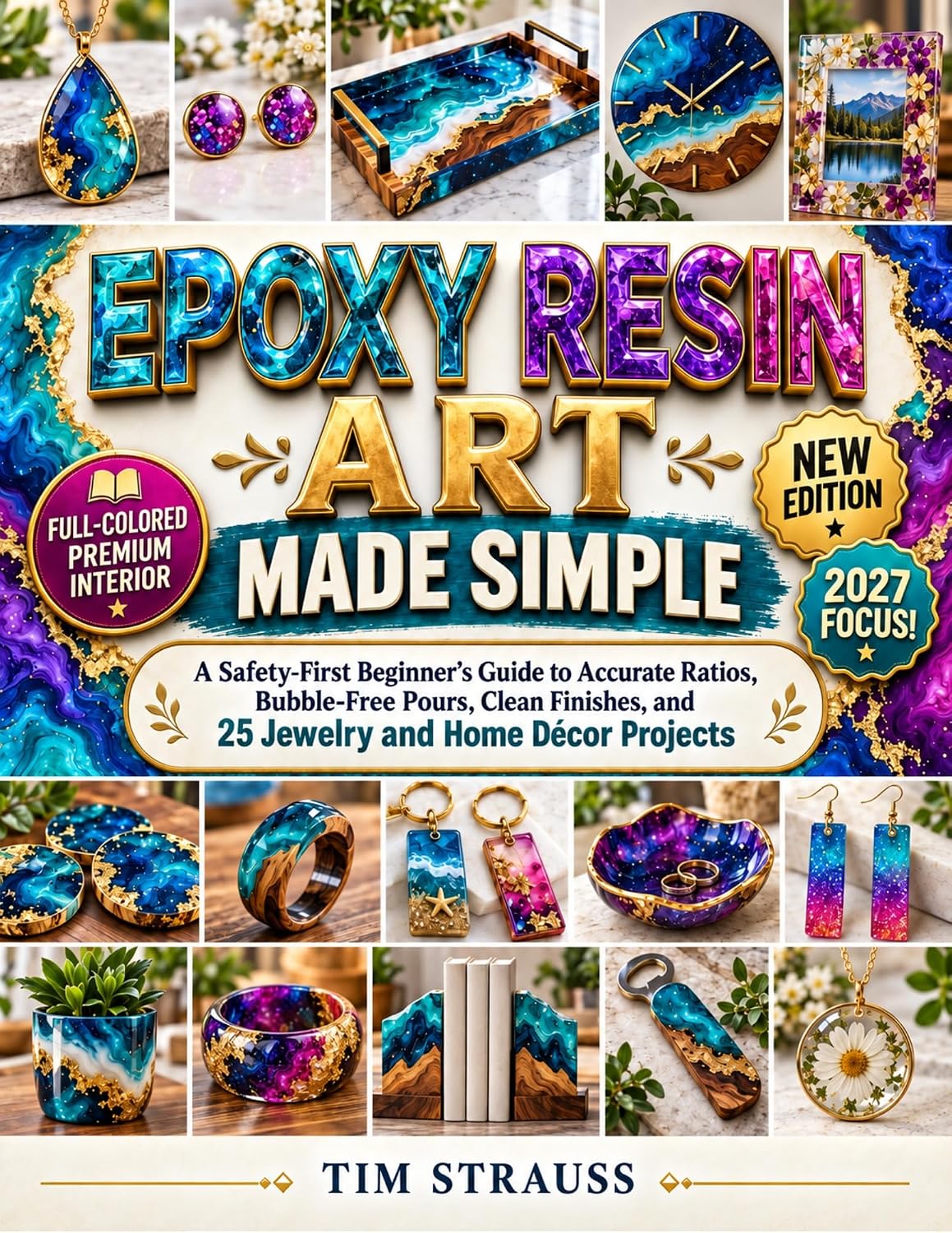 ler totalmente EPOXY RESIN ART MADE SIMPLE: A Safety-First Beginner’s Guide to Accurate Ratios, Bubble-Free Pours, Clean Finishes, and 25 Jewelry and Home Décor Projects (English Edition)