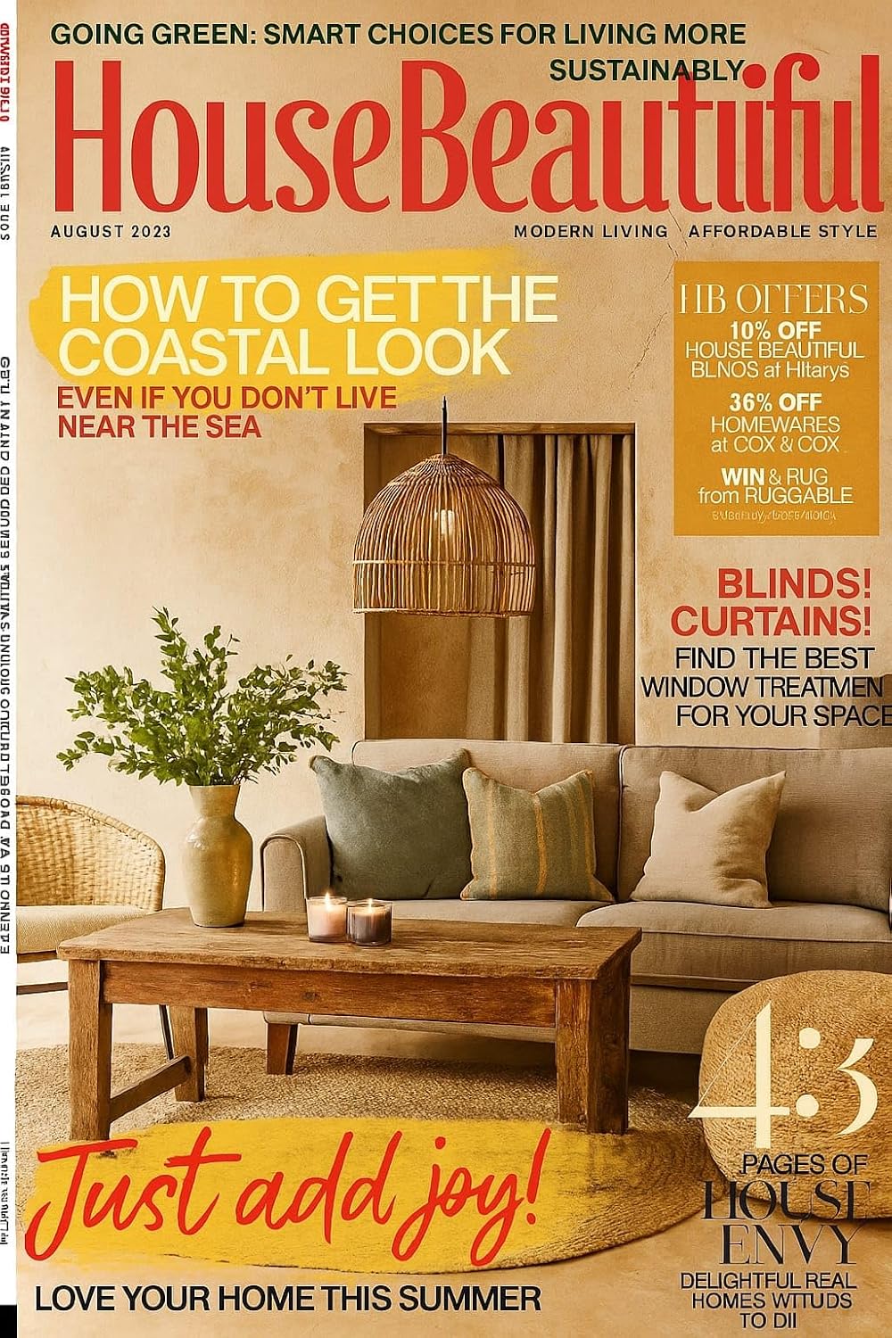 ler totalmente How to Get the Coastal Look, Blinds and Curtains Ideas, Stylish Buys for Less, Outdoor Garden Tips, Pages of House Envy, Just Add Joy for Your Beautiful Home (English Edition)