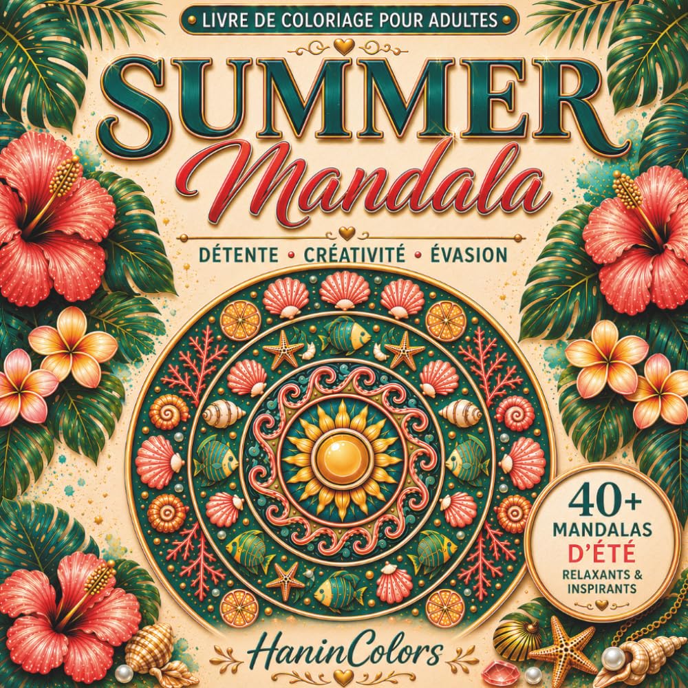 ler totalmente Summer Mandala- Livre de Coloriage Anti-stress pour Adultes: 40 Illustrations Florales et Marines pour la Relaxation, Méditation et Art-thérapie –... pour se Détendre en Vacances (French Edition)