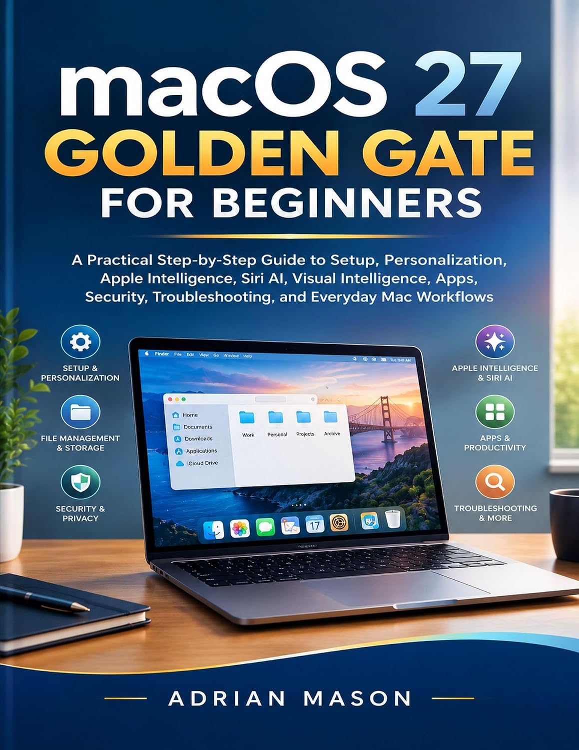 macOS 27 Golden Gate for Beginners: A Practical Step-by-Step Guide to Setup, Personalization, Apple Intelligence, Siri AI, Visual Intelligence, Security,... and Everyday Mac Workf (English Edition) baixar o livro de graça