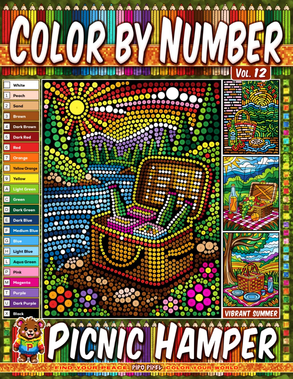 Color by Number Vol. 12 - Picnic Hamper: Vibrant Summer Edition - 20 Pages in Diverse Art Styles - Classic Picnic Baskets And Outdoor Delights baixar o livro de graça