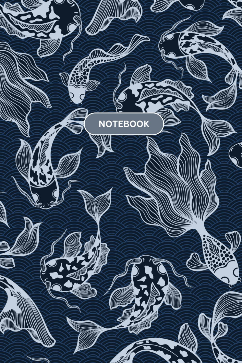 ler totalmente Notebook: 120 pages Japanese style notebook, 6x9'' size, KOI FISH Design.