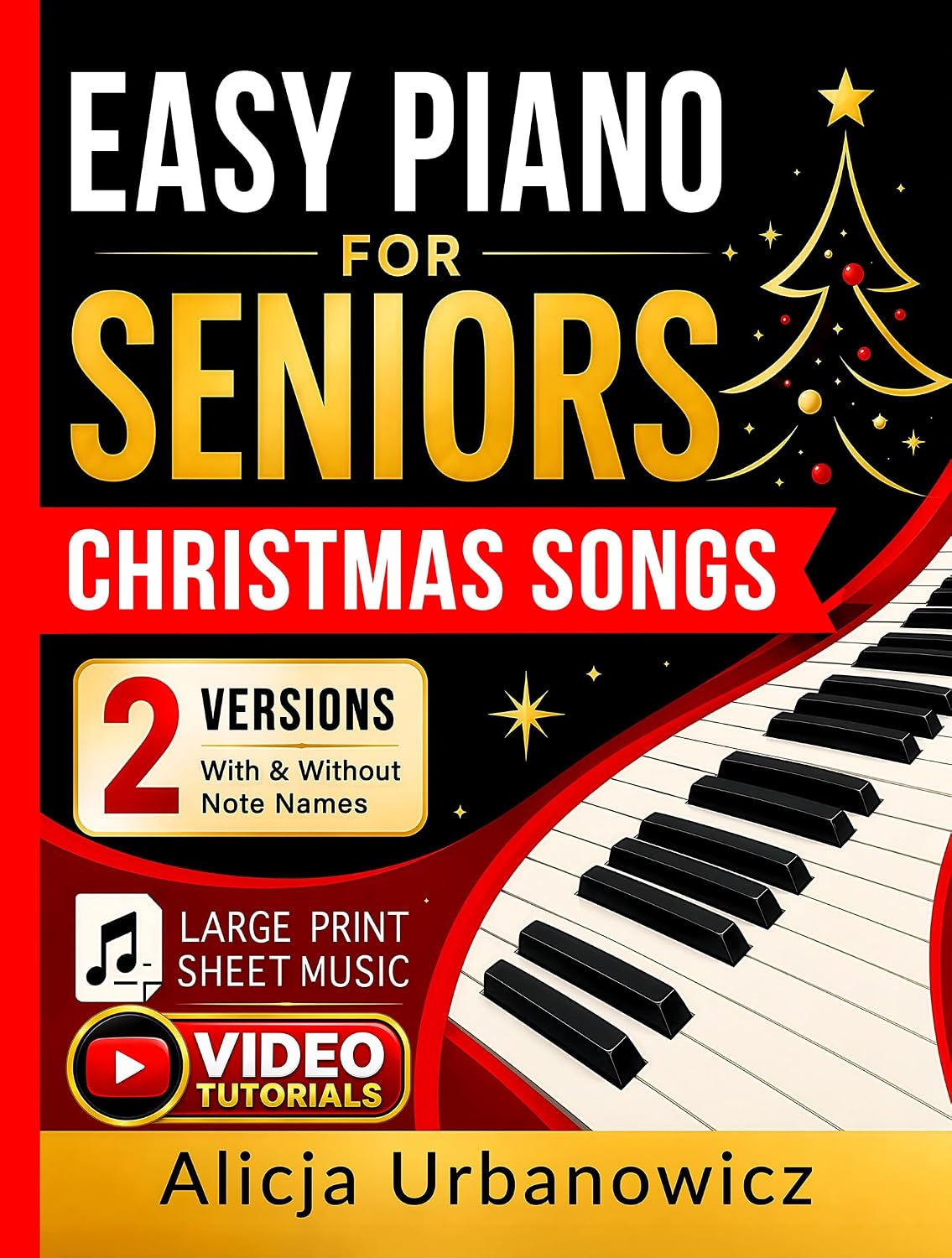 capítulo por capítulo baixar Easy Piano for Seniors - Christmas Songs: Large Print Sheet Music in Two Versions, With and Without Note Names, for Adult Beginners, Jingle Bells, Silent... Night, Carol of the Bells (English Edition)