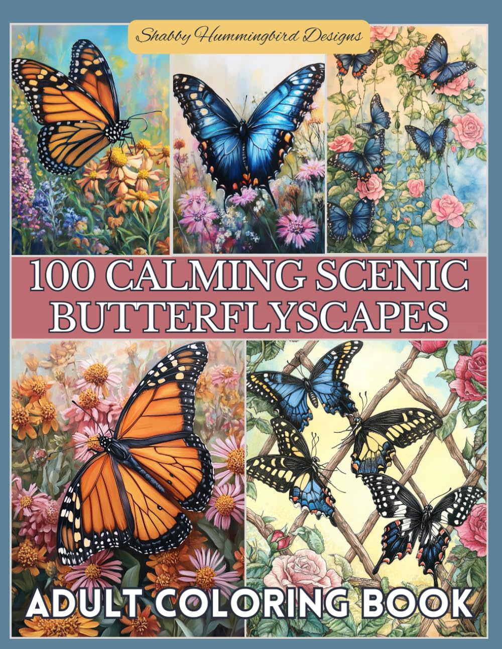 100 Calming Scenic Butterflyscapes: Adult Coloring Book: For relaxation, mindfulness, stress relief, and pure enjoyment! (Scenic Coloring Books for Adults) baixar livro de graça