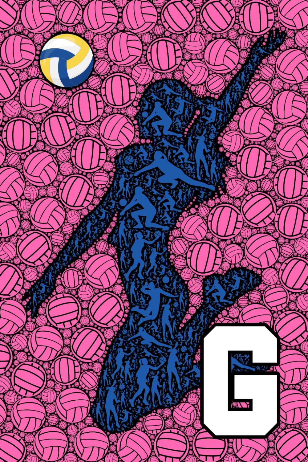 ler totalmente G: Letter "G" Initial Women's Volleyball Player Personalized Name Monogram Notebook Gift - Girls Pink Ball College-Ruled Personal Journal, Writing Pad, or Diary for Sports Fans - 110 Pages, 6x9