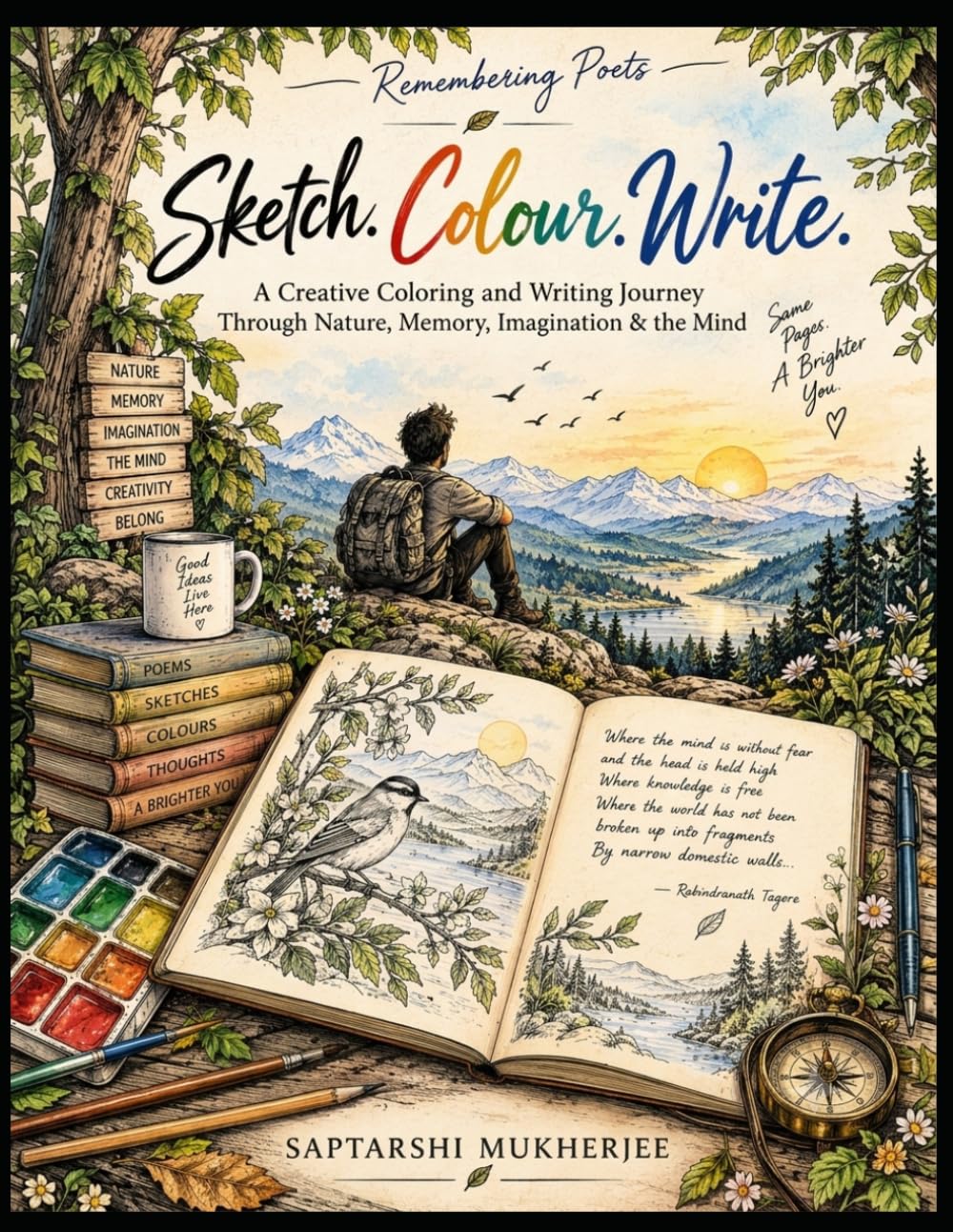 ler totalmente Sketch. Color. Write.: A Creative Coloring & Writing Journey for Mental Relaxation, Self-Expression, Nature, Memory & the Mind