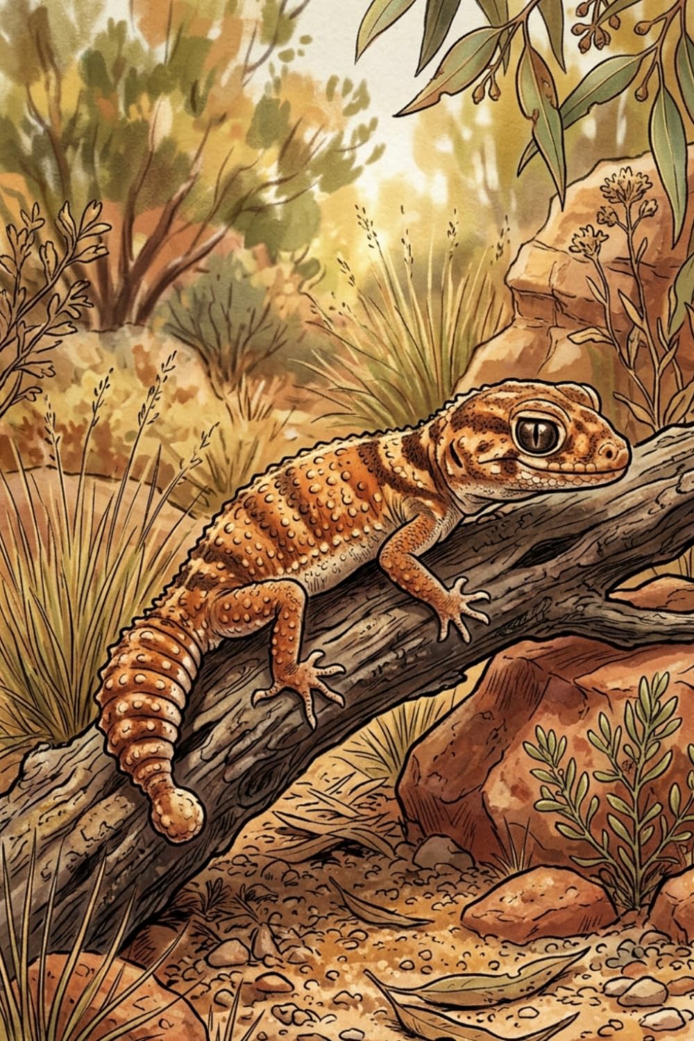 ler totalmente Knob-Tail Gecko Journal – Desert Habitat Cover: Part of the Lizard Collection – Themed for Kids, Teens & Adults – with Lined Pages