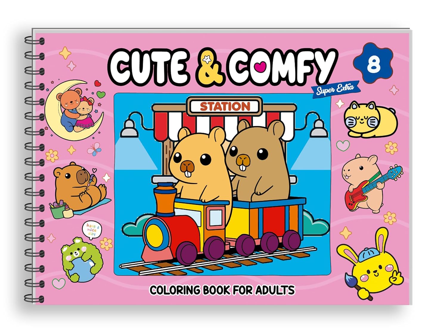 capítulo por capítulo baixar Cute & Comfy Super Extra - Livro de Colorir Adulto - Capa Dura Holográfica