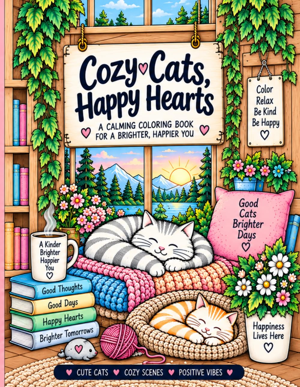 capítulo por capítulo baixar Cozy Cats, Happy Hearts: A Calming Coloring Book for a Brighter, Happier You
