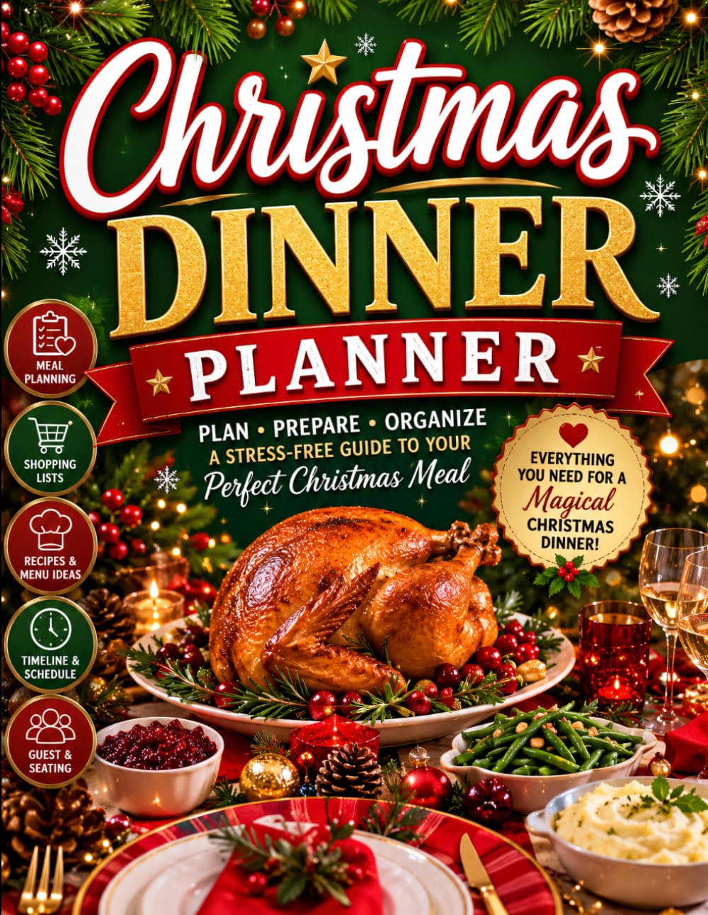 capítulo por capítulo baixar Christmas Dinner Planner: Holiday Meal Planning Organizer with Guest List, Menu Planner, Shopping Lists, Cooking Schedule, Recipe Pages, Seating Chart & Christmas Dinner Notes