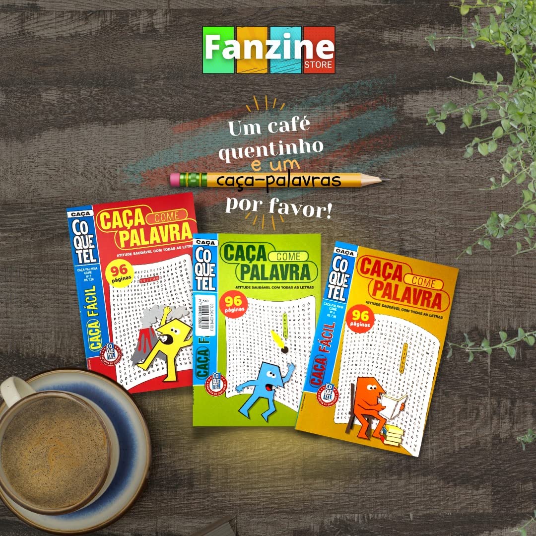kit com 3 Caça Palavras Come Fácil - Coquetel