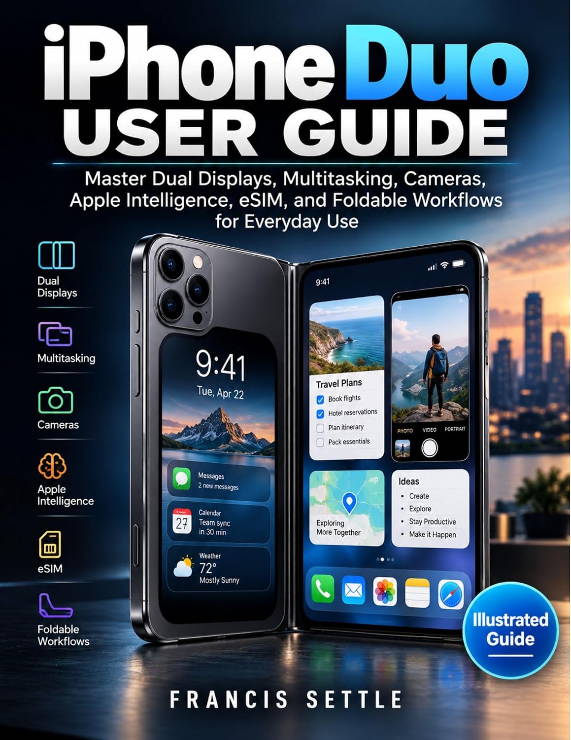 ler totalmente iPhone Duo USER GUIDE: Master Dual Displays, Multitasking, Cameras, Apple Intelligence, eSIM, and Foldable Workflows for Everyday Use (English Edition)