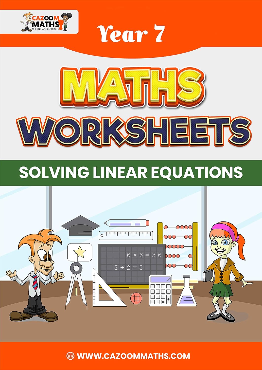 capítulo por capítulo baixar Year 7 Maths Worksheets: Algebra - Solving Linear Equations (English Edition)