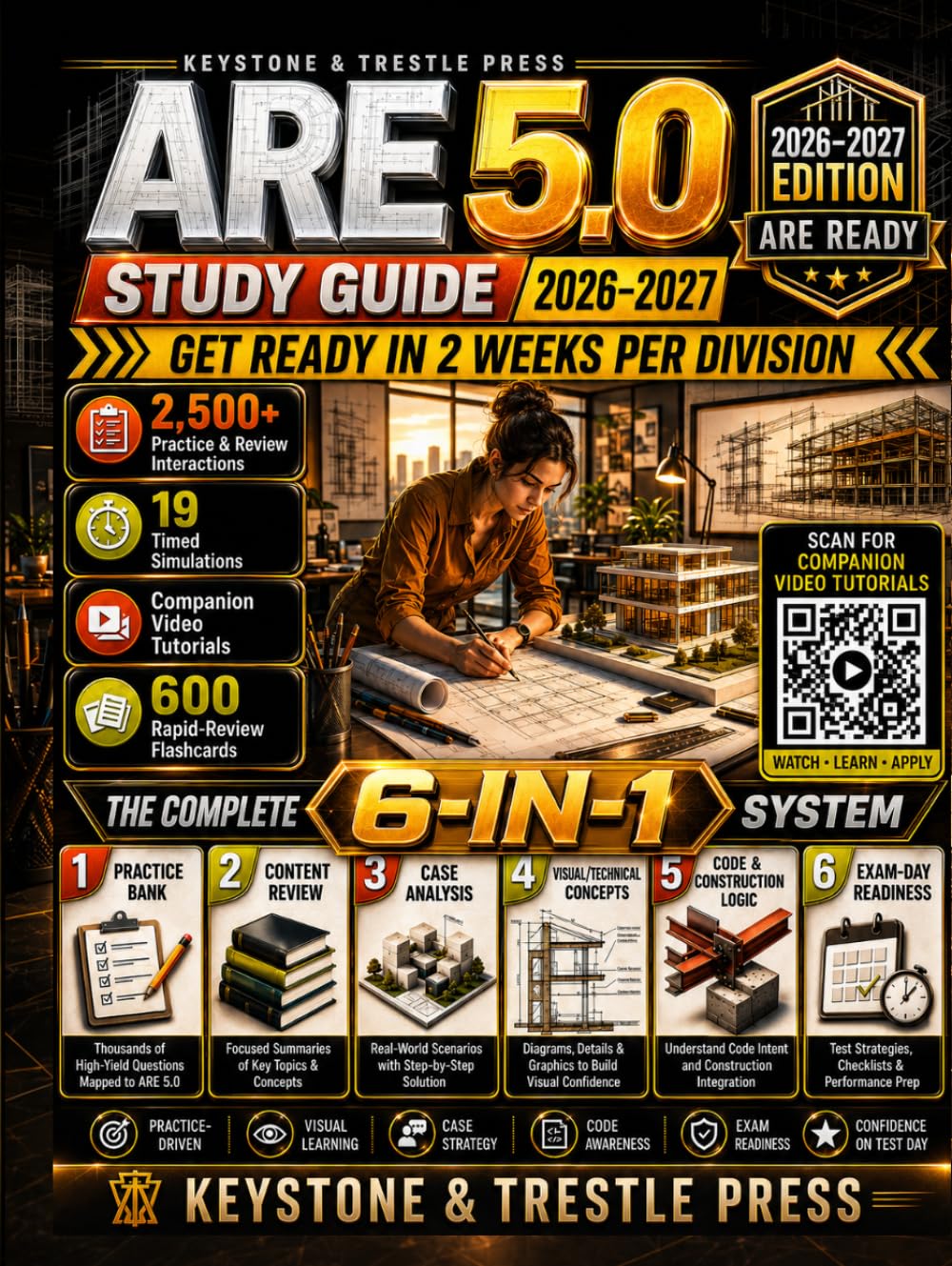 ARE 5.0 Study Guide 2026-2027: Get Ready in 2 Weeks per Division | 2,500+ Practice & Review Interactions, 19 Timed Simulations, 20 Video Tutorials & 600 Flashcards | Complete 6-in-1 Prep baixar o livro de graça