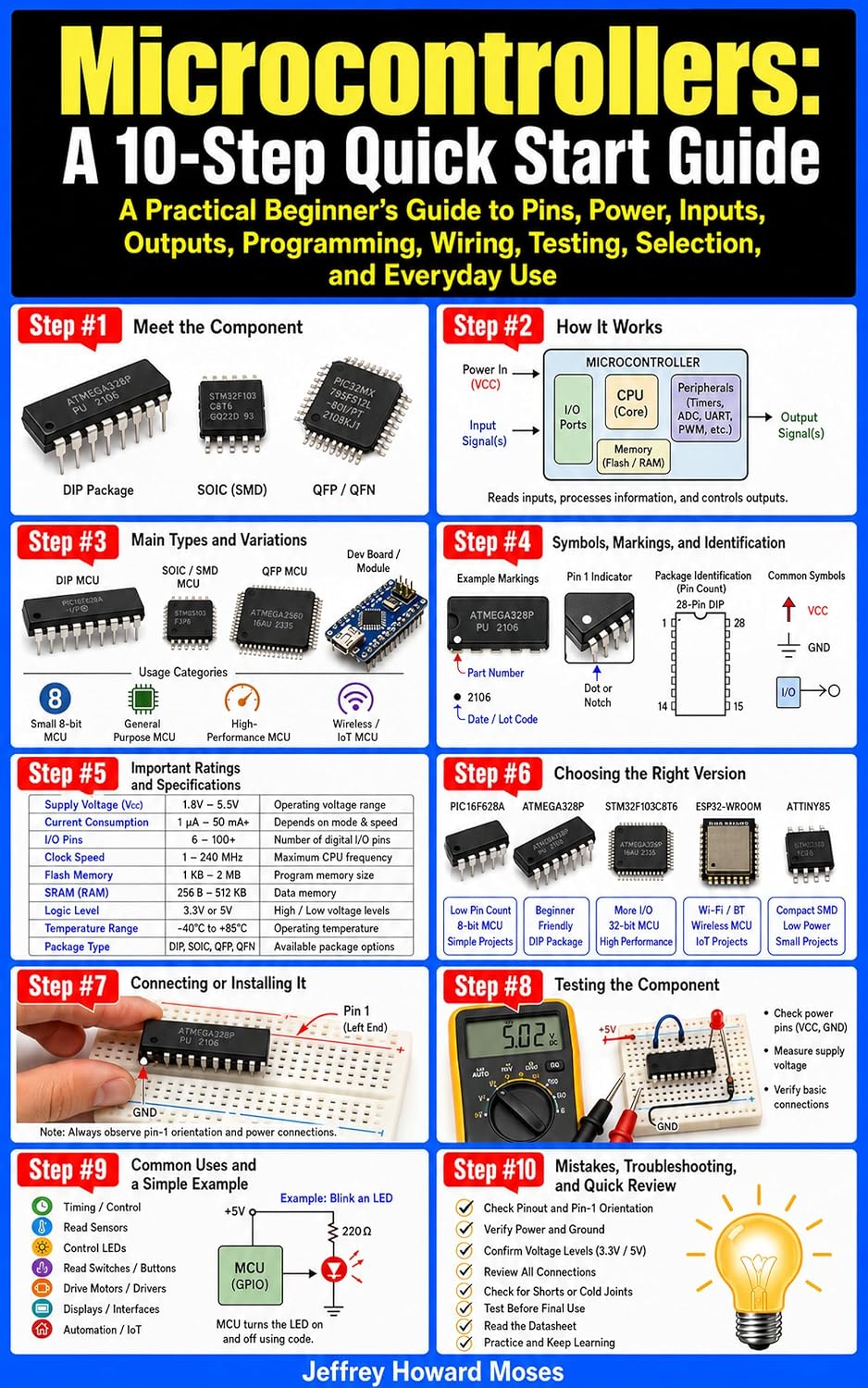 capítulo por capítulo baixar Microcontrollers: A 10-Step Quick Start Guide: A Practical Beginner’s Guide to Pins, Power, Inputs, Outputs, Programming, Wiring, Testing, Selection, and... Quick Start Guides) (English Edition)