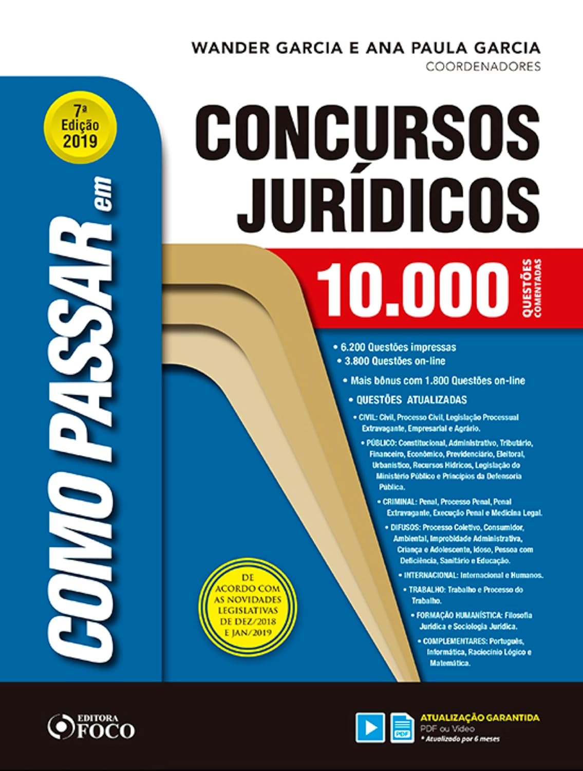 ler totalmente Como passar em concursos jurídicos: 10.000 questões comentadas - 7. ed. - 2019.