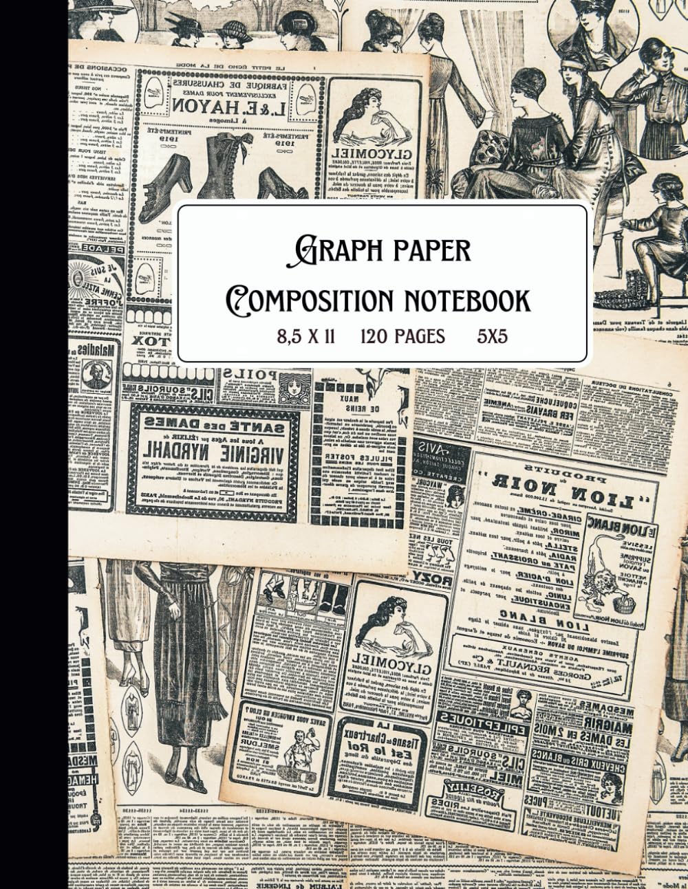 capítulo por capítulo baixar Vintage Newspaper Composition Notebook, Graph Paper, 8.5x11 Inches: Quad Ruled 5x5, Grid Paper Book