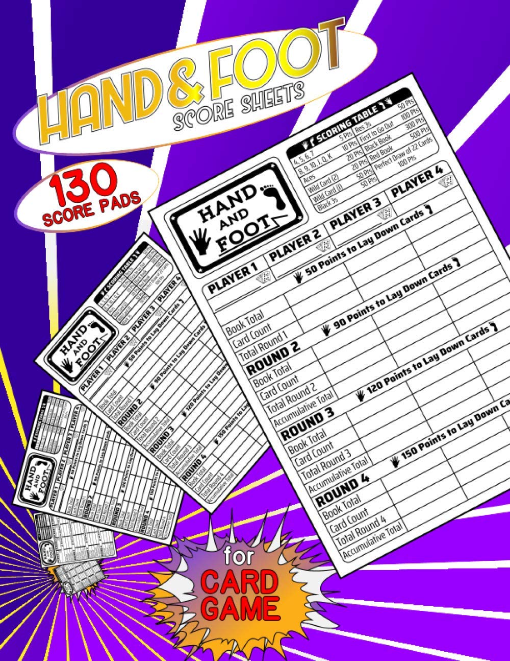 ler totalmente HAND & FOOT Score Sheets: Hand and Foot Score Pads for Card Game | 130 Pages LARGE PRINT