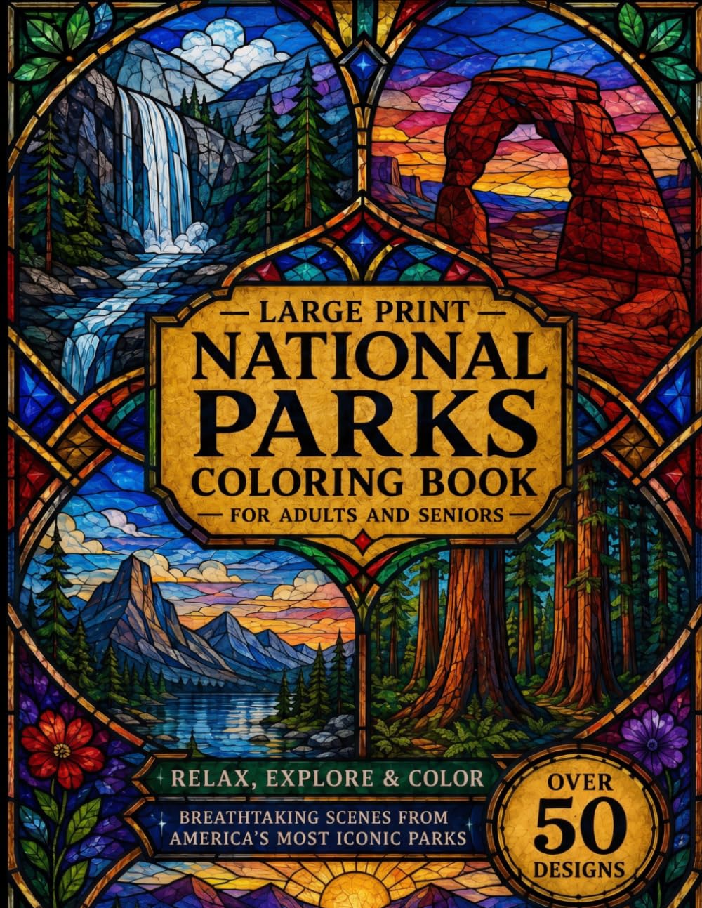 Large Print National Parks Coloring Book for Adults and Seniors: Relaxing Nature Scenes of Iconic U.S. Landscapes with Easy, Bold Outlines for Stress Relief and Creative Calm baixar o livro de graça