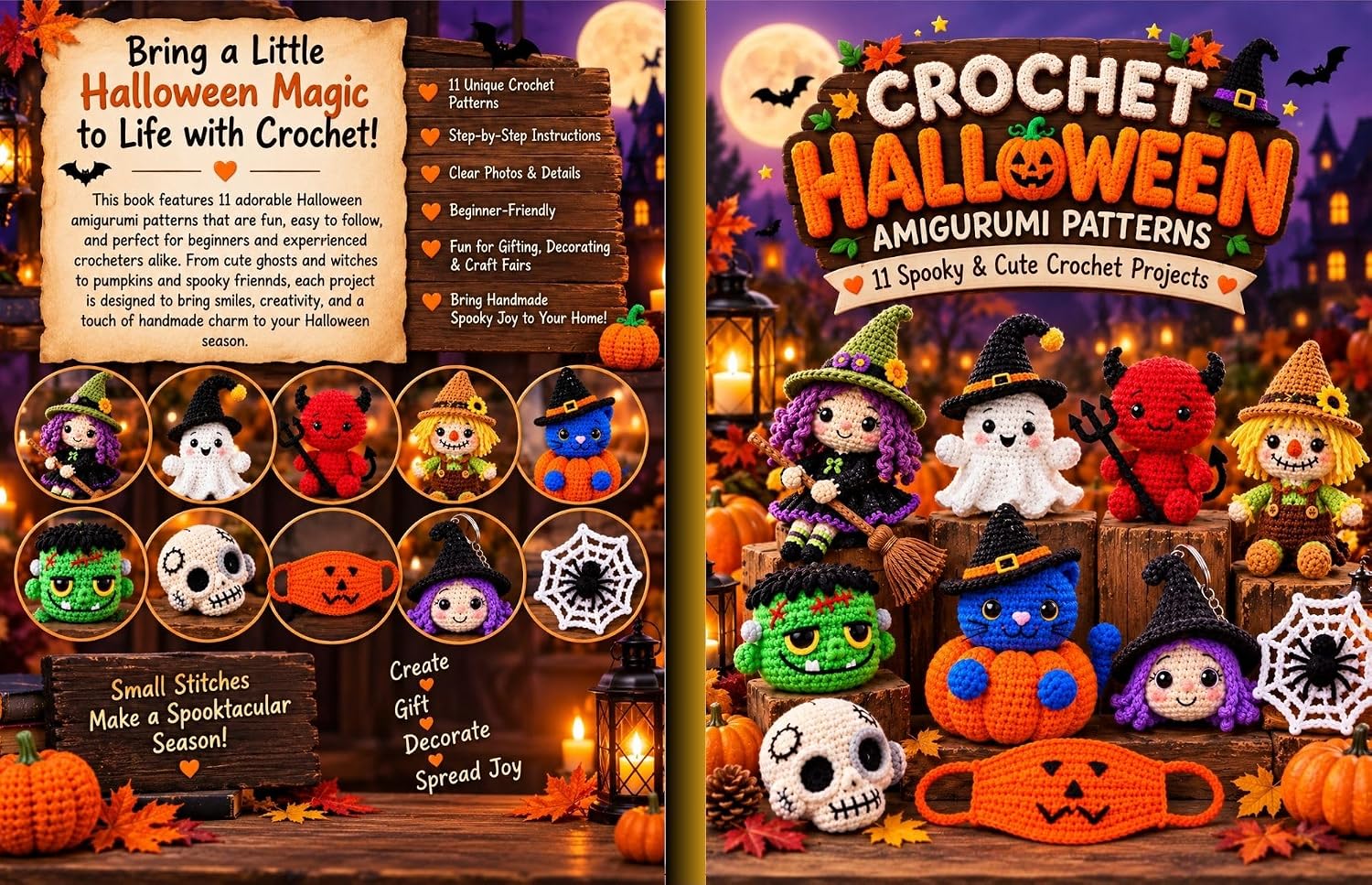 Spooky Stitches: A Halloween Crochet Collection: 11 Cute & Creepy Amigurumi Patterns for Witches, Ghosts, Monsters, Pumpkins, Spiders, Halloween Decorations & Handmade Gifts (English Edition) baixar livro de graça