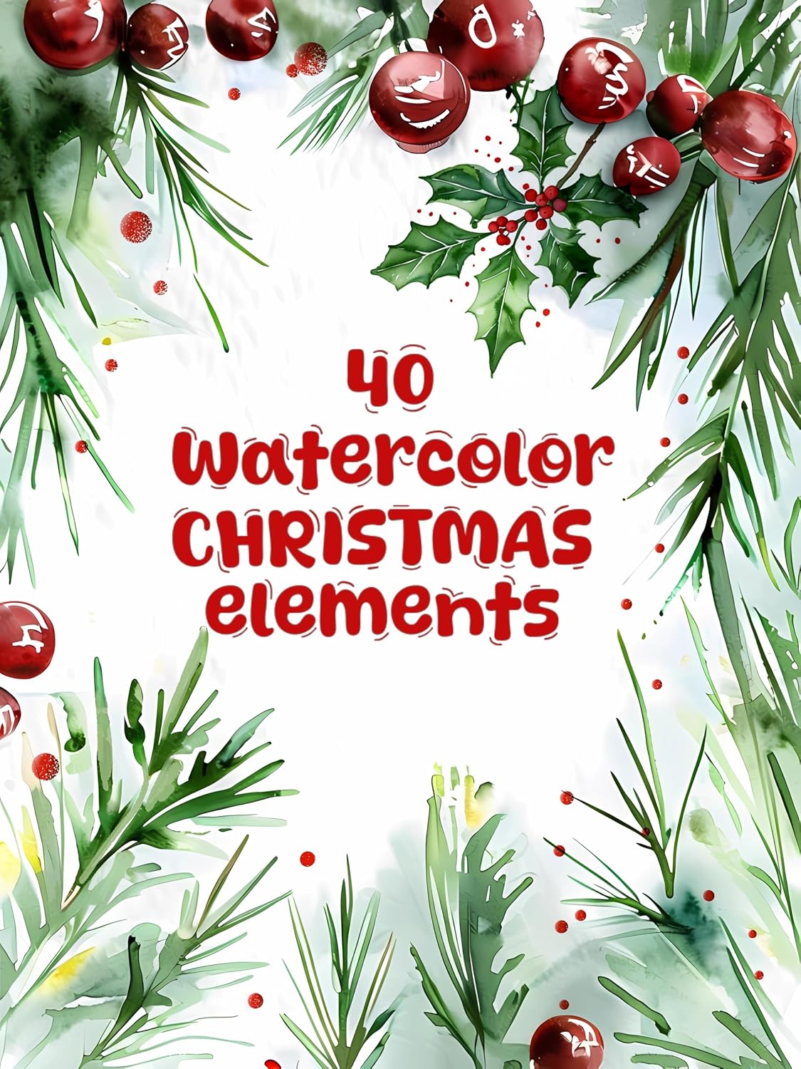 40 watercolor Christmas elements (English Edition) baixar livro de graça