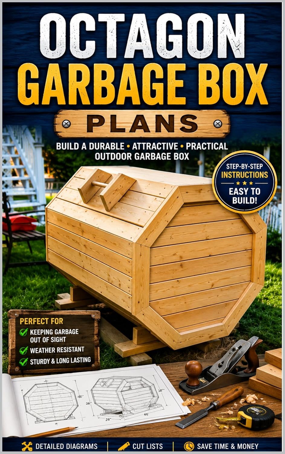 ler totalmente How to Build an Octagon Garbage Box: Step-by-Step Woodworking Plans for a DIY Outdoor Trash Enclosure (English Edition)